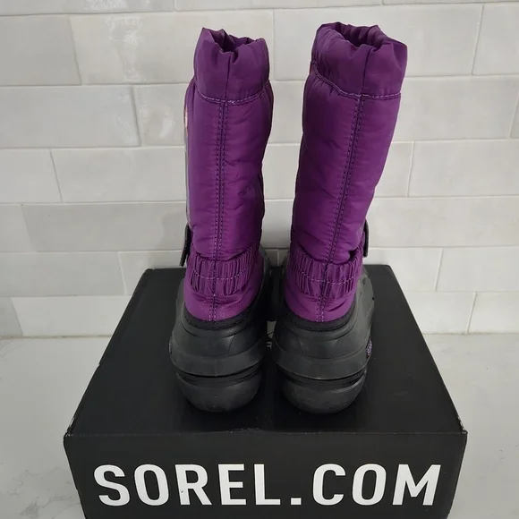 Sorel Disney Frozen Anna Flurry Snow Boots Waterproof Insulated Purple Pink Kids - Picture 5 of 9